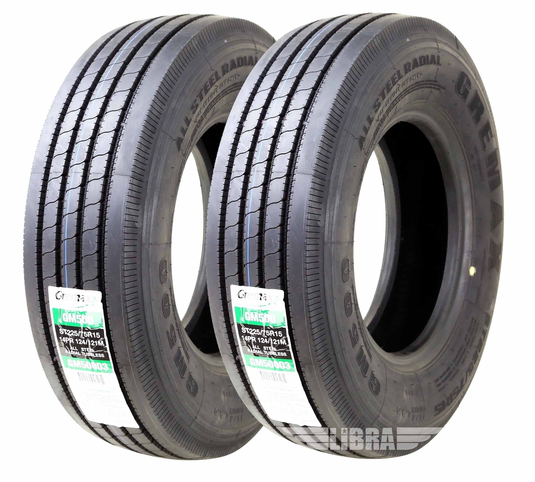 Gremax Heavy Duty All Steel Trailer Tires ST 225/75R15 14 Ply 124/121M 11150, Set 2 Simolary simolary.com
