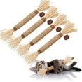 thumbnail image 1 of Grembeb Cat Chew Toy Catnip Treat Kitten Silvervine Stick for Teeth Indoor 4 Pack Burlywood, 1 of 7