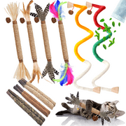 Grembeb Cat Silvervine Toys 12pcs Catnip Treat for Indoor Kitten Treat Cats Chew Stick for Self Play