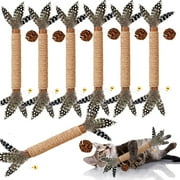 Grembeb Cat Silvervine Toys 7pcs Kitty Feather Catnip Treat Kitten Snack for Indoor Cats Chew Stick for Self Play