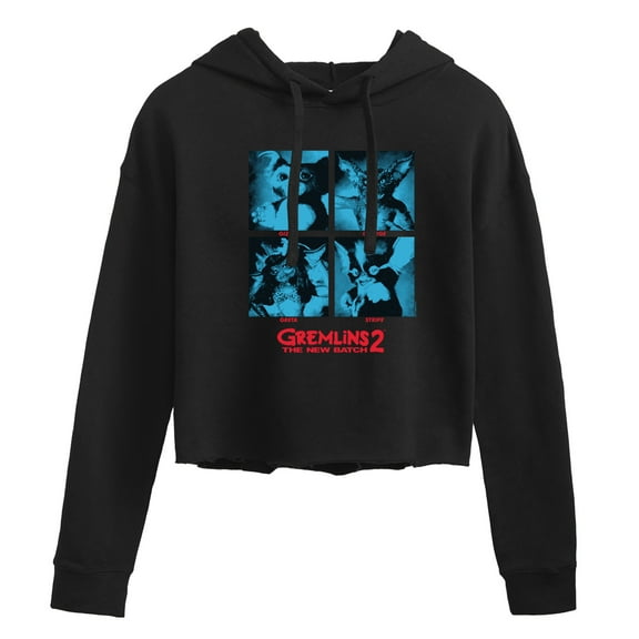 Gremlins 2 The New Batch - Stout, Dapper, Grim, & Artsy - Juniors Cropped Pullover Hoodie