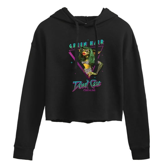 Gremlins - Dapper Gremlin - Green Hair Don't Care - Juniors Cropped Pullover Hoodie