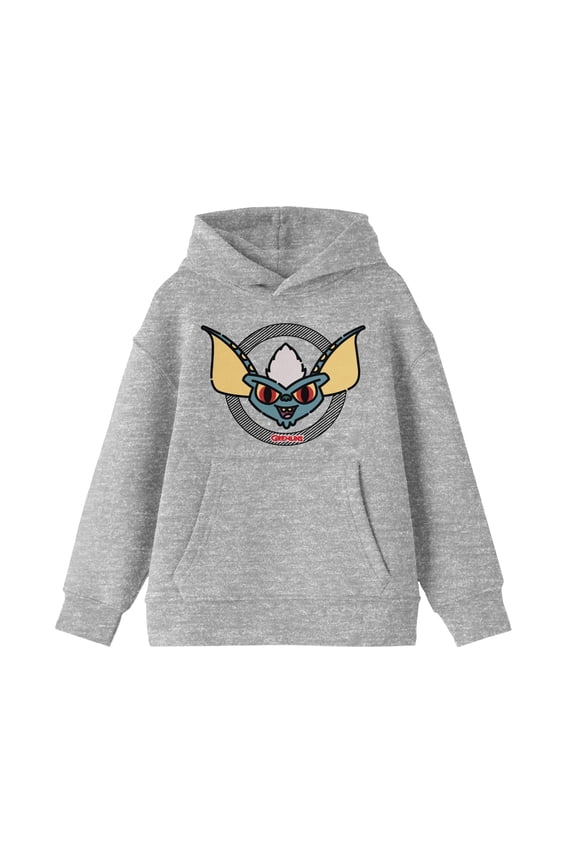 Gremlins Face Boy's Heather Grey Sweatshirt-XL