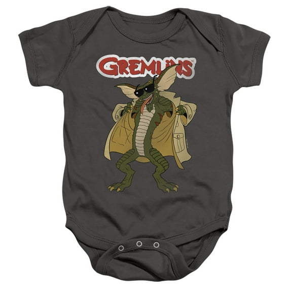 Gremlins Flasher Unisex Infant Snap Suit for Baby (6 Months) Charcoal