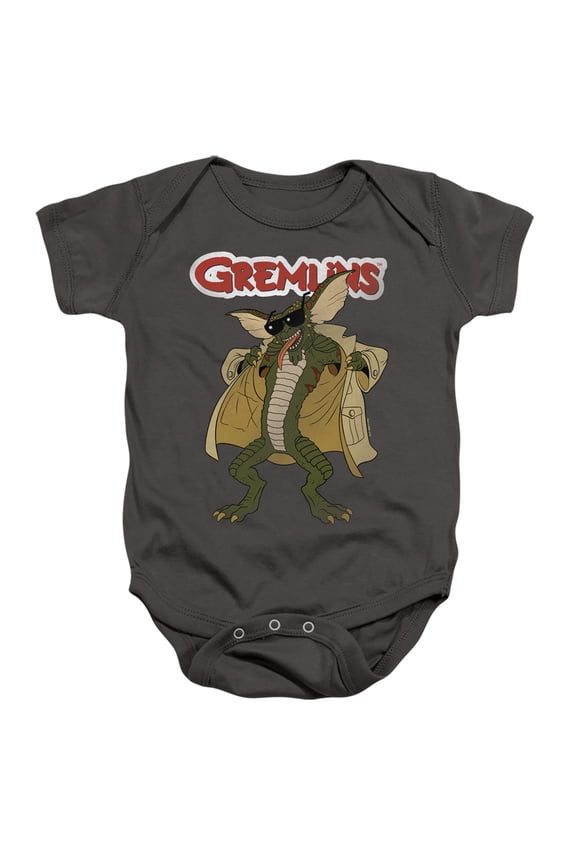 Gremlins Flasher Unisex Infant Snap Suit for Baby (6 Months) Charcoal