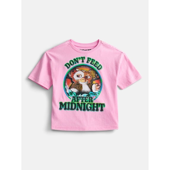 Gremlins Girl’s Boxy Halloween Crewneck Tee with Short Sleeves, Sizes 4-16