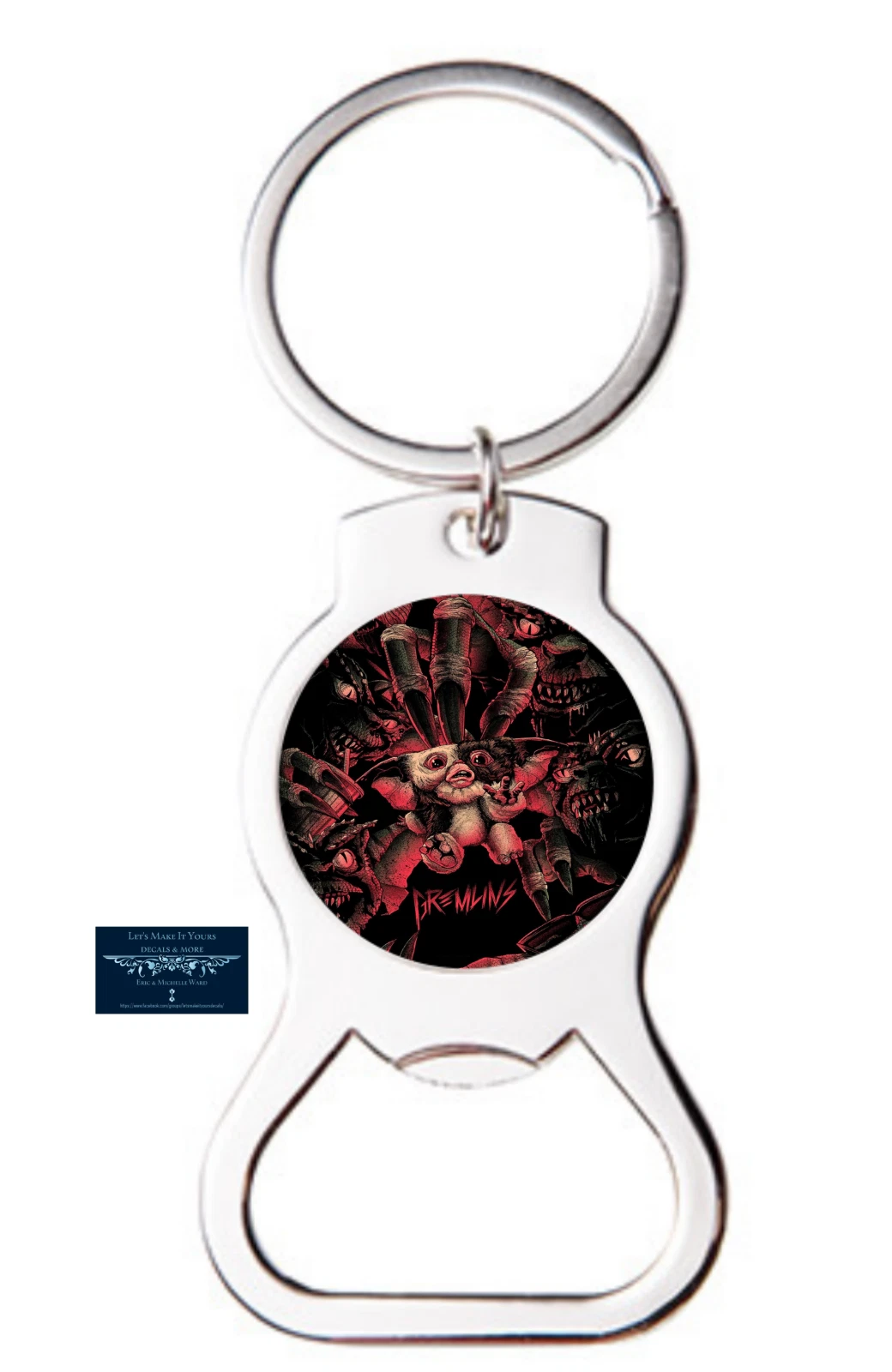 Gremlins Gizmo 80S Classic Custom Metal Bottle Opener Key Ring Keychain Gift