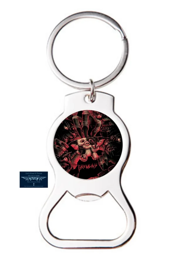 Gremlins Gizmo 80S Classic Custom Metal Bottle Opener Key Ring Keychain Gift