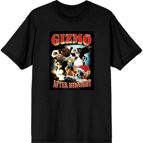 Gremlins Monsters & Logo Men's Black Crew Neck Short Sleeve Tee-Small