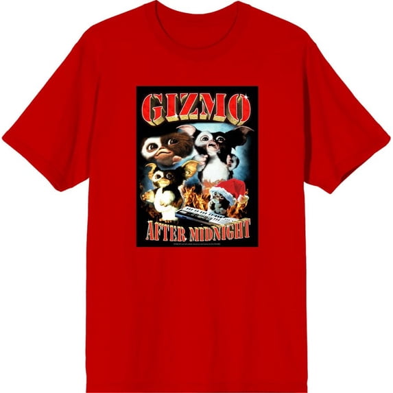 Gremlins Gizmo After Midnight Men's Red Crew Neck Short Sleeve Tee-XS