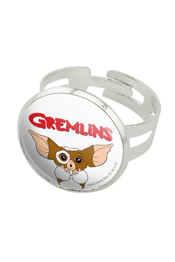 Gremlins Gizmo Logo Silver Plated Adjustable Novelty Ring