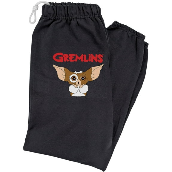 Gremlins Gizmo Logo Unisex Jogger Sweatpants for Men and Women, Black, X-Large