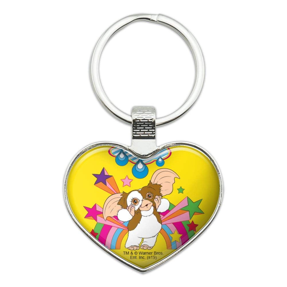 Gremlins Gizmo Rainbow Keychain Heart Love Metal Key Chain Ring ...