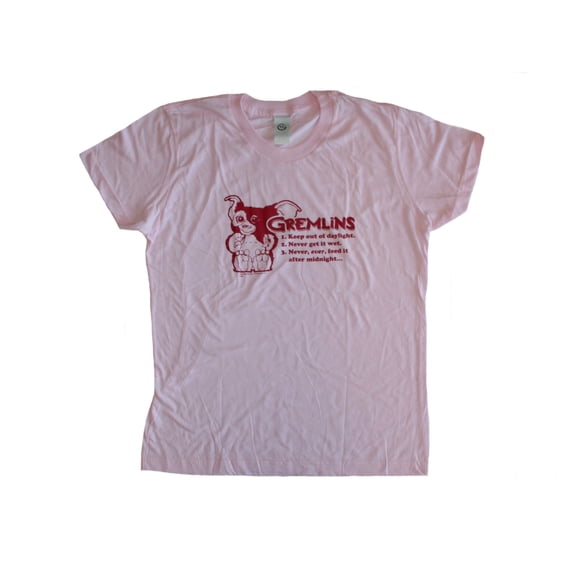 Gremlins Gizmo The 3 Rules Junior Women's T-Shirt Pink (XL)
