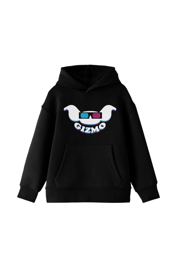 Gremlins Gizmo With 3D Glasses Boy's Black Sweatshirt-Large