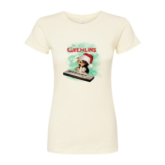 Gremlins - Holiday Gizmo Plays Keyboard - Juniors Fitted Graphic T-Shirt