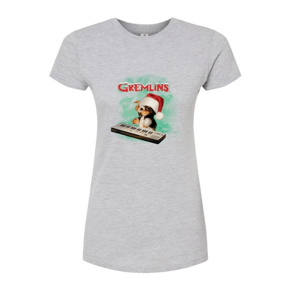 Gremlins - Holiday Gizmo Plays Keyboard - Juniors Fitted Graphic T-Shirt