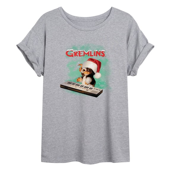 Gremlins - Holiday Gizmo Plays Keyboard - Juniors Ideal Flowy Muscle T-Shirt