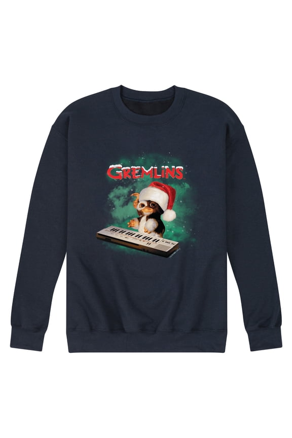 - Holiday Gizmo Plays Keyboard - Men's Crew Neck Fleece Pullover