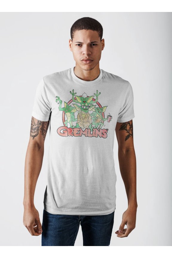 Gremlins Logo White T-Shirt-L