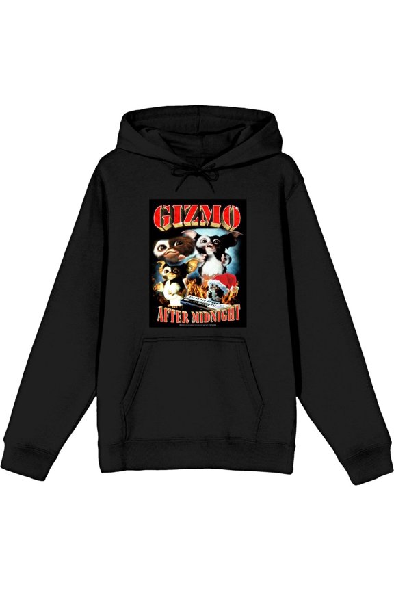 Gremlins Monsters & Logo Adult Black Long Sleeve Hoodie-Medium