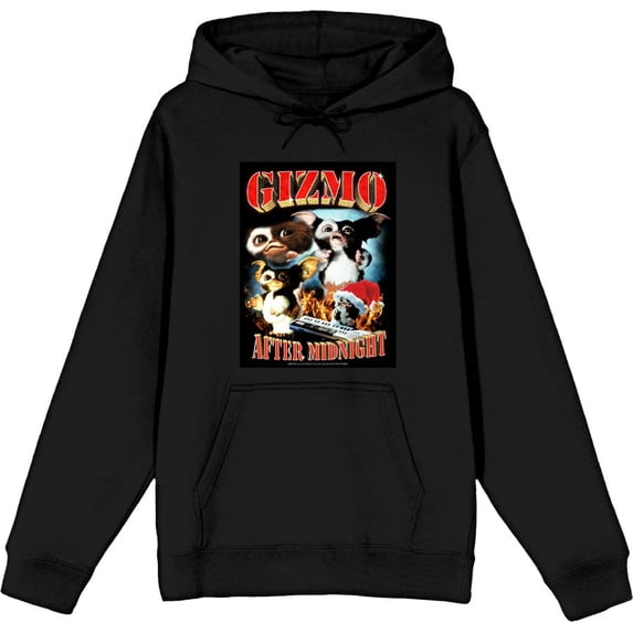 Gremlins Monsters & Logo Adult Black Long Sleeve Hoodie-Medium