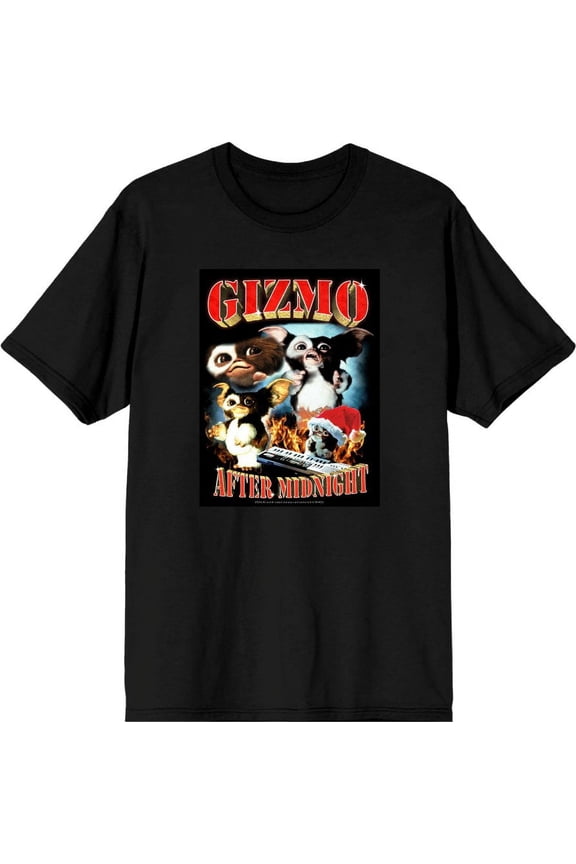 Gremlins Monsters & Logo Men's Black Crew Neck Short Sleeve Tee-XXL