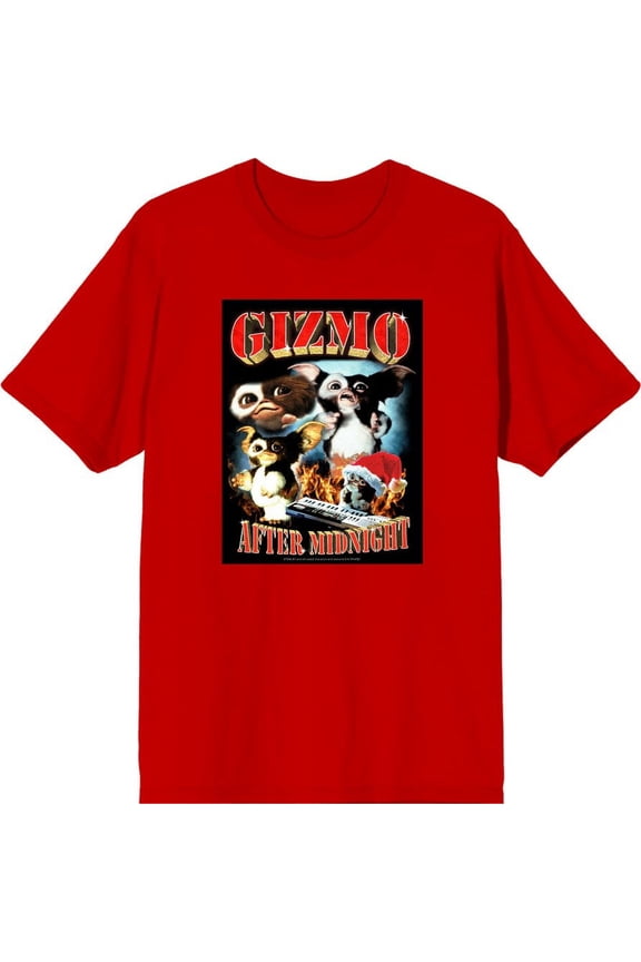 Gremlins Monsters & Logo Men's Red Crew Neck Short Sleeve Tee-XL