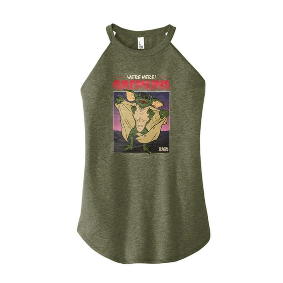 Gremlins - Movie Poster Special Edition - We're Here Busting Out - Juniors High Neck Tank Top
