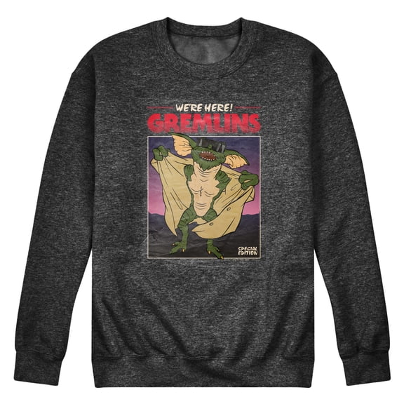 Gremlins - Movie Poster Special Edition - We're Here Busting Out - Men's Crew Neck Fleece Pullover