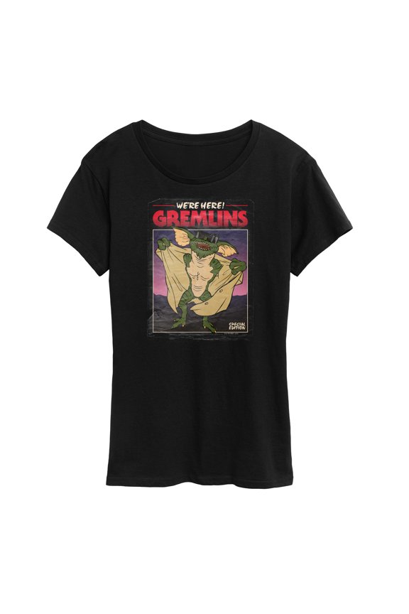 Gremlins - Movie Poster Special Edition - We're Here Busting Out - Women's Short Sleeve Graphic T-Shirt