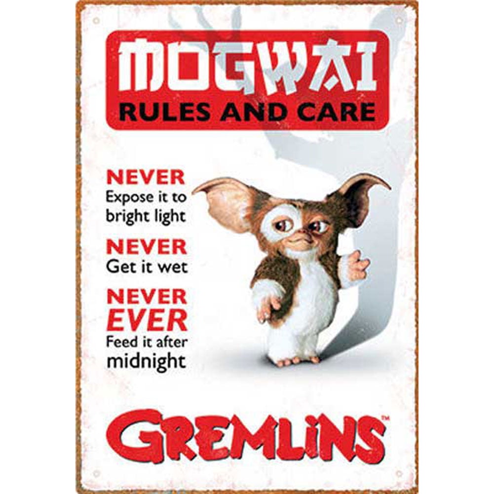 Gremlins Rules Tin Sign Poster Mogwai Care Guidelines Photo 8