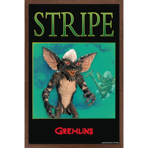 Gremlins - Stripe Green Wall Poster, 22.375" x 34" Framed