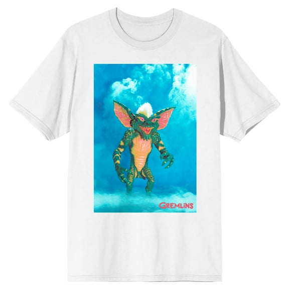 Gremlins Stripe in Smoky Background Men's White T-shirt-Small