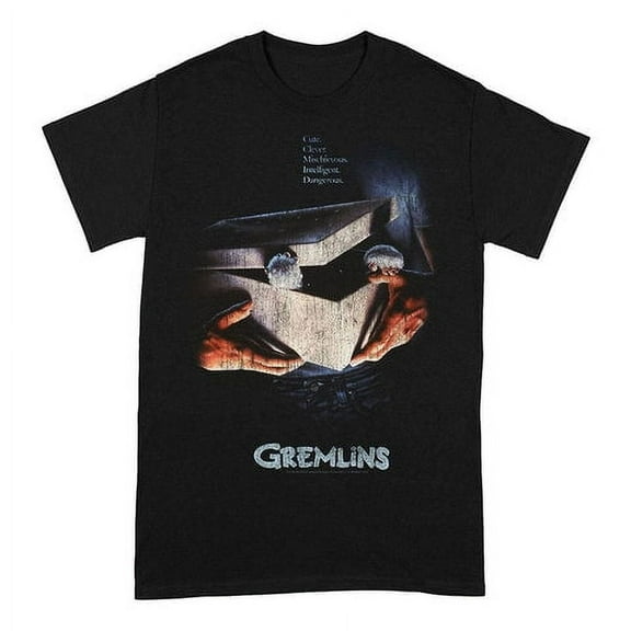 Gremlins T Shirt Distressed Gizmo Poster Logo new Official Unisex Black