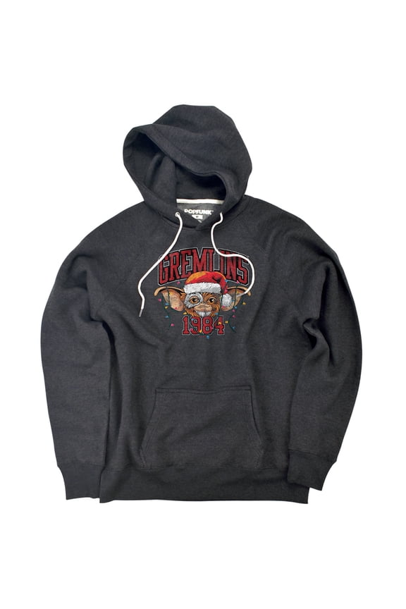 Varsity Christmas Unisex Adult Slim Fit Pull-Over Heather Hoodie, Charcoal, Small