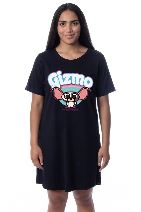 Gremlins Womens' Chibi Style Gizmo Nightgown Sleep Pajama Dress Shirt