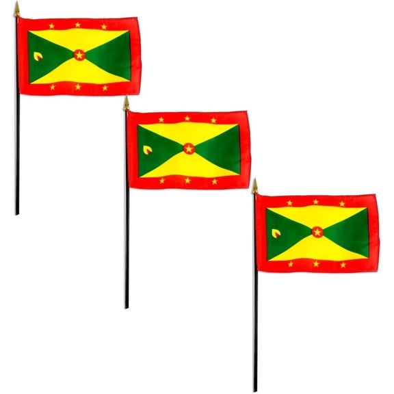 Grenada 4in x 6in Flag - 3 PK