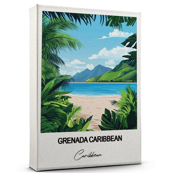 Grenada Caribbean Travel Art Canvas Modern Wall Art Inspired by Caribbean Canvas Great Gift for Travel Lovers Ready to Hang