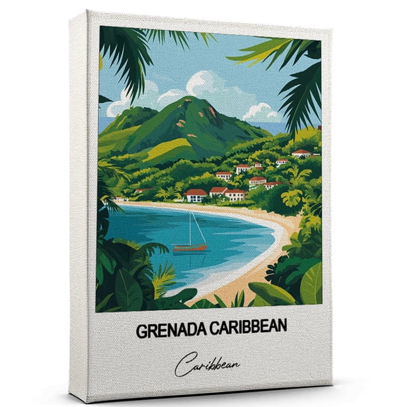 Grenada Caribbean Travel Decorative Art Canvas Caribbean Canvas Colorful Travel Wall Decor for Any Room Makes a Thoughtful Gift