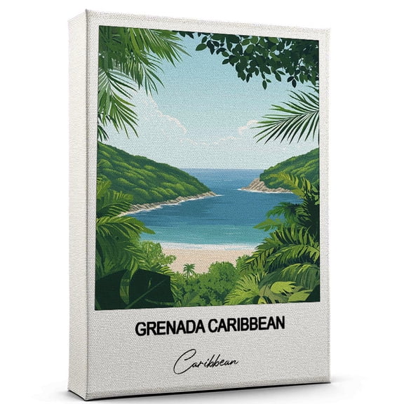Grenada Caribbean Travel Poster Canvas Caribbean Canvas Unique Gift Idea for Home, Office, or Living Space