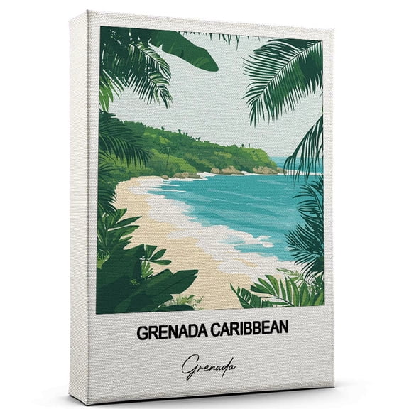 Grenada Caribbean Travel Poster Canvas Grenada Canvas Unique Gift Idea for Home, Office, or Living Space
