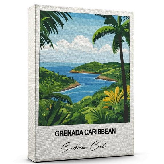 Grenada Caribbean Travel Wall Decor  Scenic Travel Canvas Print of Caribbean Coast Canvas  Beautiful Gift for Home, Office, or Living Space