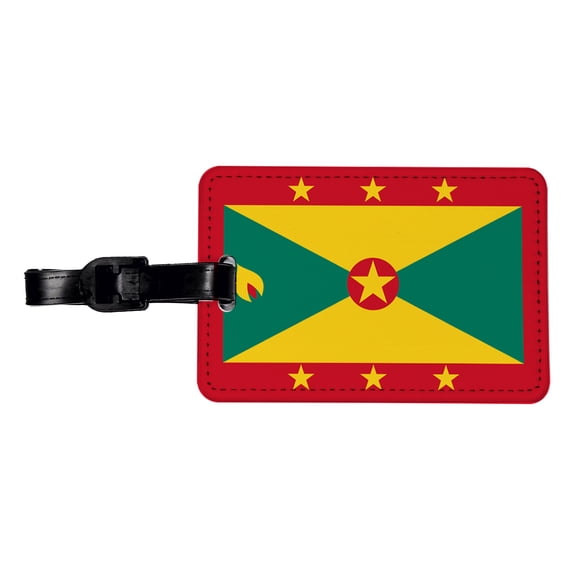 Grenada Country Flag Faux Leather Travel Luggage Tag