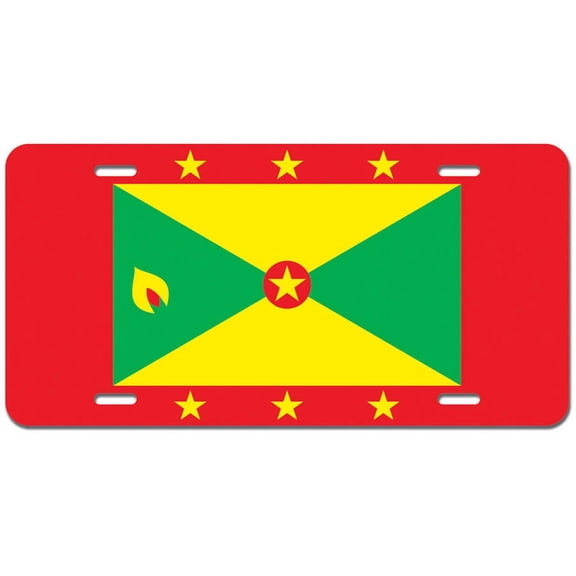 Grenada Flag Novelty Metal Vanity License Tag Plate
