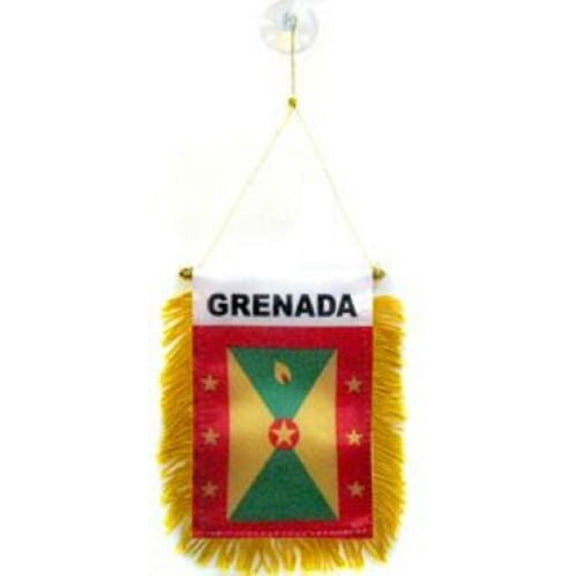 Grenada MINI BANNER FLAG GREAT FOR CAR & HOME WINDOW MIRROR HANGING 2 SIDE