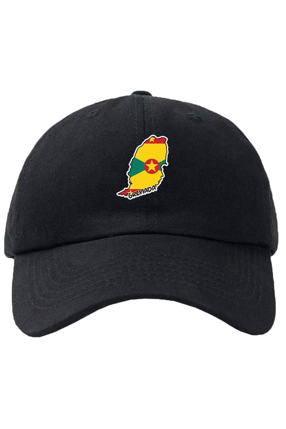 Grenada Map Flag Baseball Cap Hat Hook & Loop Closure - Personalize it!