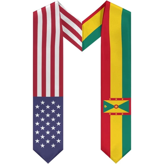 Grenada Mix United States Flag Graduation Stoles Shawls Sash International Study Graduate Scarves