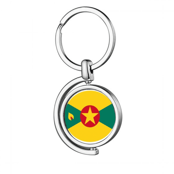 Grenada North Ameica National Emblem Rotating Keychain Metal Keyring Holder