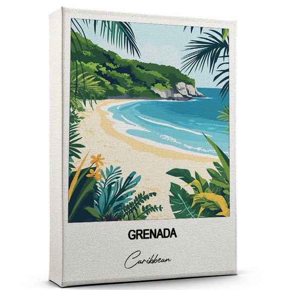 Grenada Travel Poster Canvas Caribbean Canvas Unique Gift Idea for Home, Office, or Living Space